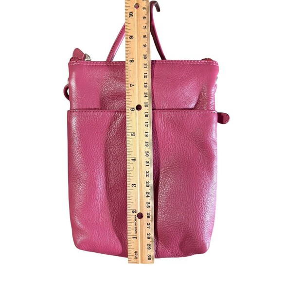 ILI New York Leather Crossbody Bag Purse Pink Raspberry Women’s Pebbled Leather - Picture 11 of 11